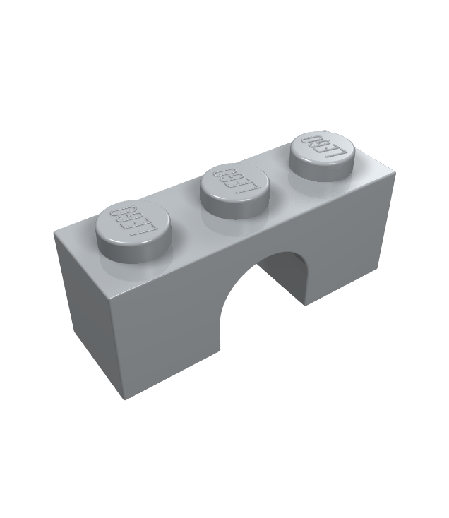 LEGO - Boog 1 x 3 - Light Bluish Gray | N