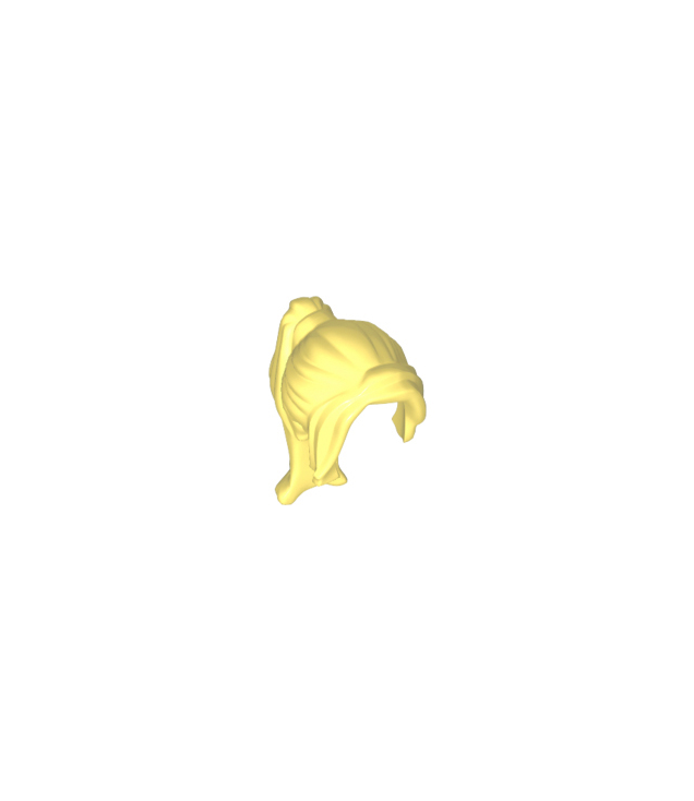 LEGO - Minifiguur-haar vrouw met lange paardenstaart en zijscheiding - Bright Light Yellow | N