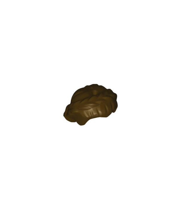 LEGO - Minifiguur-haar vrouw kort, gevlochten aan zijkanten, gat bovenop - Dark Brown | N