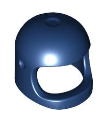 LEGO - Minifiguur-helm ruimte / stad met brede kinband – met vizieruitsparingen (heruitgave met bovenop een dimple) - Dark Blue | N - Thumbnail