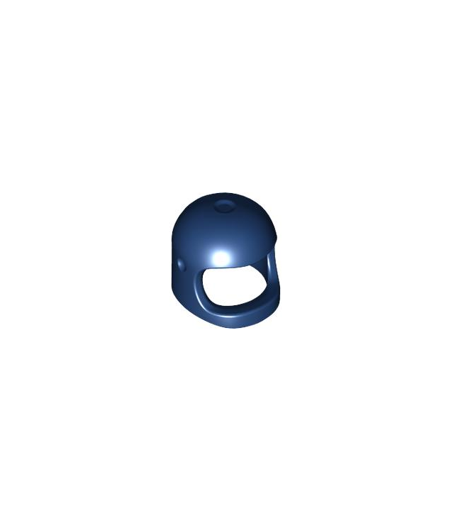 LEGO - Minifiguur-helm ruimte / stad met brede kinband – met vizieruitsparingen (heruitgave met bovenop een dimple) - Dark Blue | N