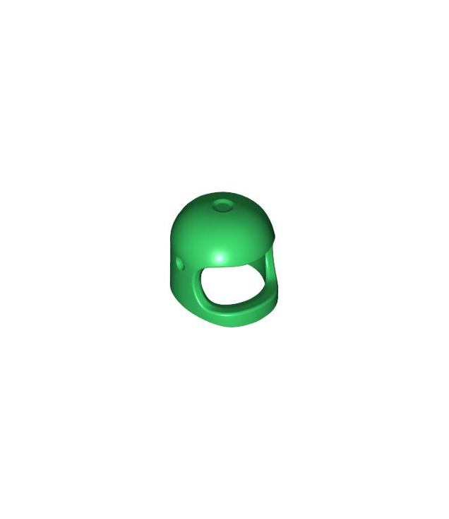 LEGO - Minifiguur-helm ruimte / stad met brede kinband – met vizieruitsparingen (heruitgave met bovenop een dimple) - Green | N