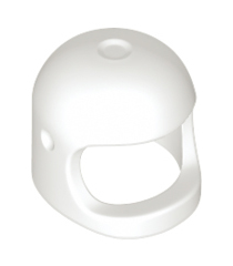 LEGO - Minifiguur-helm ruimte / stad met brede kinband – met vizieruitsparingen (heruitgave met bovenop een dimple) - White | N - Thumbnail