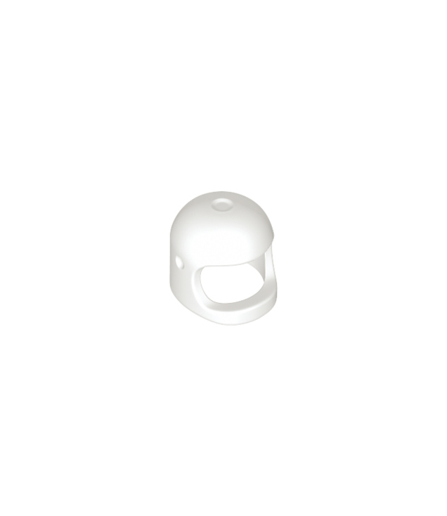 LEGO - Minifiguur-helm ruimte / stad met brede kinband – met vizieruitsparingen (heruitgave met bovenop een dimple) - White | N