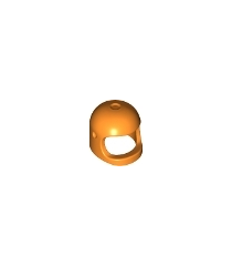 LEGO - Minifiguur-helm ruimte / stad met brede kinband – met vizieruitsparingen (heruitgave met bovenop een dimple) - Orange | N - Thumbnail