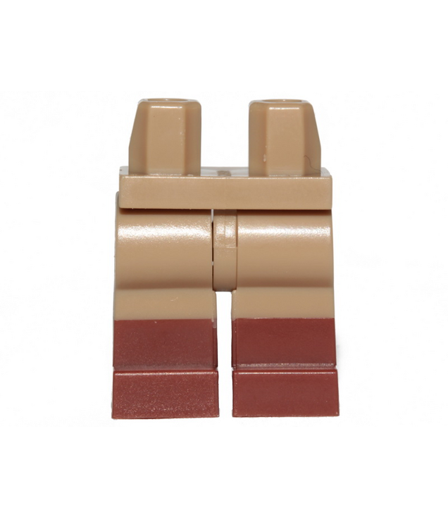 LEGO - Heupen en benen met gegoten roodbruine onderbenen / laarzenpatroon - Dark Tan | N