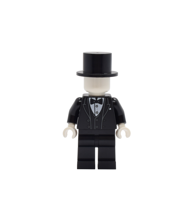 LEGO - Tudorhuis-etaleerpop – zwart rokkostuum, benen en hoge hoed - | N