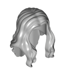 LEGO - Minifiguur-haar lang golvend met middenscheiding - Light Bluish Gray | N - Thumbnail