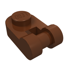 LEGO - Plaat, rond 1 x 1 met staaf-handgreep - Reddish Brown | N - Thumbnail