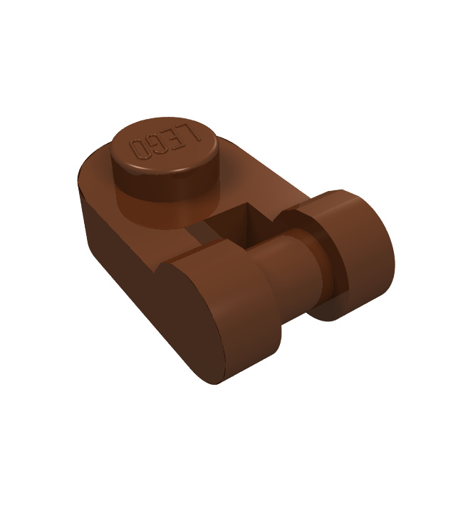 LEGO - Plaat, rond 1 x 1 met staaf-handgreep - Reddish Brown | N