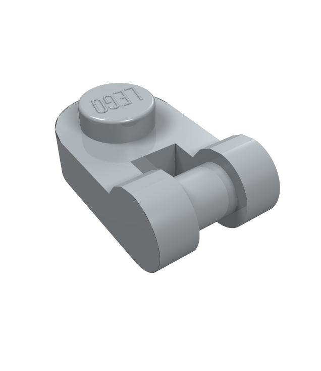 LEGO - Plaat, rond 1 x 1 met staaf-handgreep - Light Bluish Gray | N