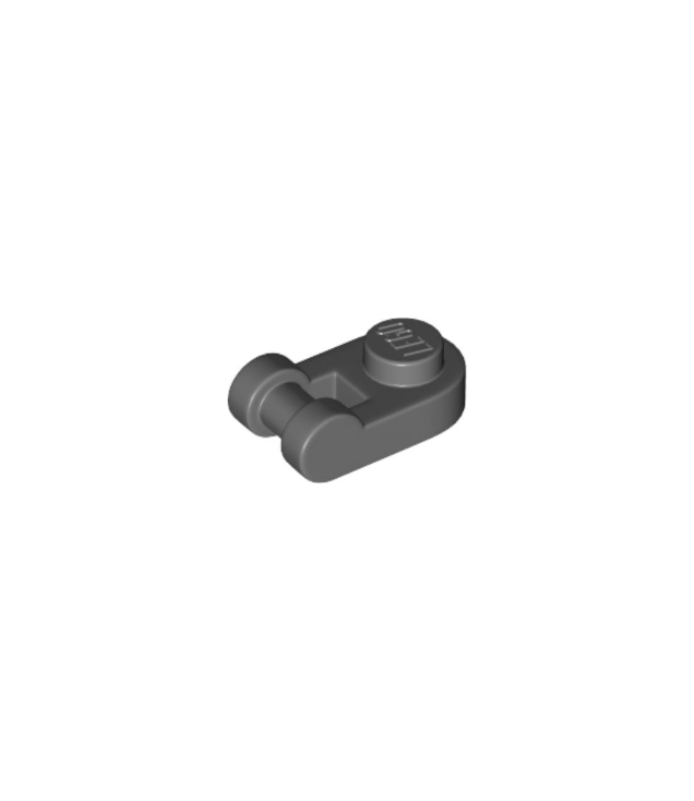 LEGO - Plaat, rond 1 x 1 met staaf-handgreep - Dark Bluish Gray | N