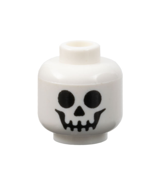 LEGO - Minifiguur-hoofd met standaard zwarte schedelprint - White | N