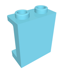 LEGO - Paneel 1 x 2 x 2 met zijsteunen - holle noppen - Medium Azure | N - Thumbnail