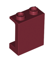 LEGO - Paneel 1 x 2 x 2 met zijsteunen - holle noppen - Dark Red | N - Thumbnail