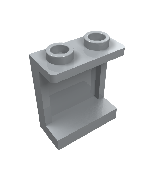 LEGO - Paneel 1 x 2 x 2 met zijsteunen - holle noppen - Light Bluish Gray | N