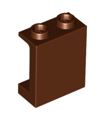 LEGO - Paneel 1 x 2 x 2 met zijsteunen - holle noppen - Reddish Brown | N - Thumbnail
