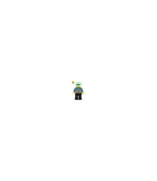 LEGO - Helikopterpiloot – zandkleurig vest over donkerblauw shirt, witte helm - (Not Applicable) | N