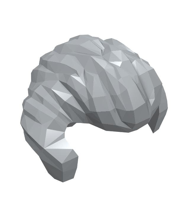 LEGO - Minifiguur-haar kort naar achter gekamd met bakkebaarden en inham - Light Bluish Gray | N