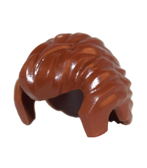 LEGO - Minifiguur-haar kort naar achter gekamd met bakkebaarden en inham - Reddish Brown | N - Thumbnail