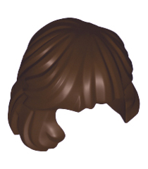 LEGO - Minifiguur-haar vrouw halflang, achter oor gekamd - Dark Brown | N - Thumbnail