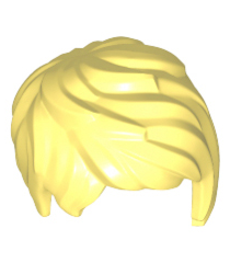 LEGO - Minifiguur-haar vrouw kort warrig met zijscheiding - Bright Light Yellow | N - Thumbnail