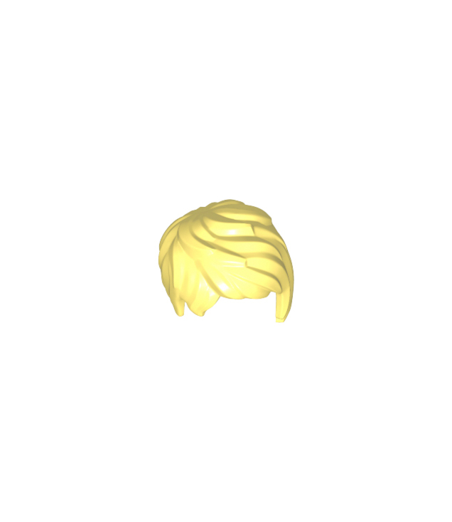 LEGO - Minifiguur-haar vrouw kort warrig met zijscheiding - Bright Light Yellow | N