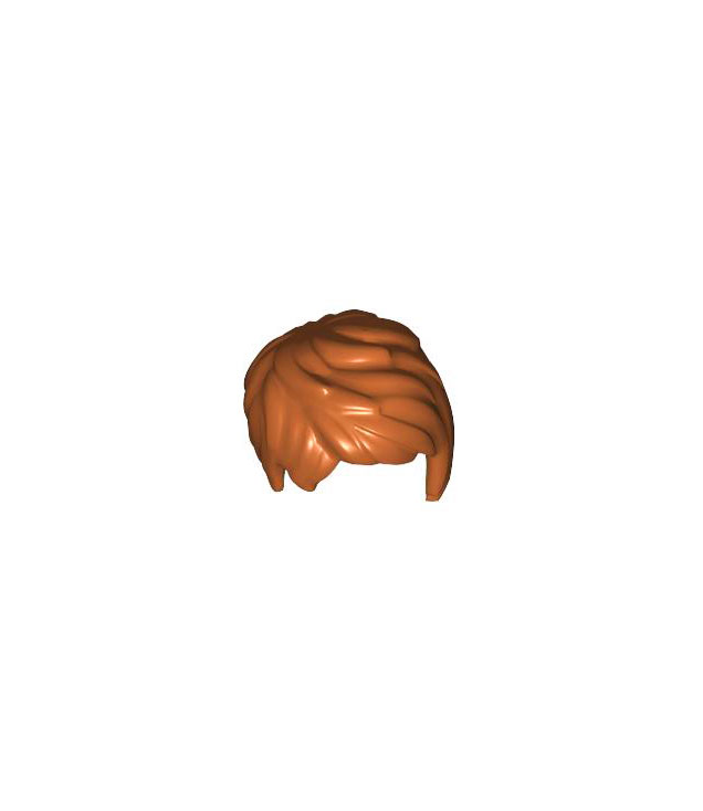 LEGO - Minifiguur-haar vrouw kort warrig met zijscheiding - Dark Orange | N