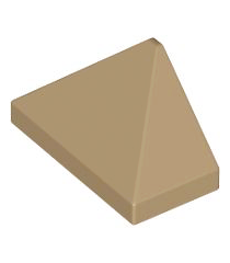 LEGO - Helling 45 graden 2 x 1 driedubbel met onderop een nophouder - Dark Tan | N - Thumbnail