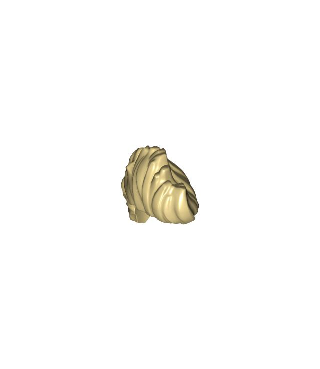 LEGO - Minifiguur-haar hanenkam breed en golvend - Tan | N