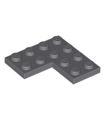 LEGO - Plaat 4 x 4 hoek - Dark Bluish Gray | N - Thumbnail