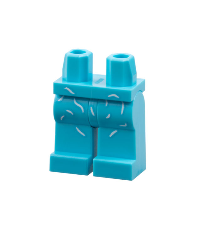 LEGO - Heupen en benen met witte gebogen lijnen / kattenhaarpatroon - Medium Azure | N