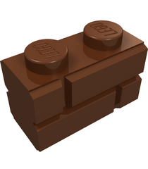 LEGO - Steen, gemodificeerd 1 x 2 met metselprofiel - Reddish Brown | N - Thumbnail