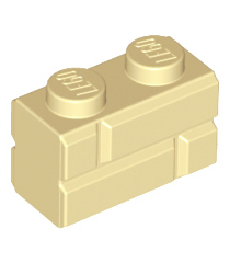 LEGO - Steen, gemodificeerd 1 x 2 met metselprofiel - Tan | N - Thumbnail