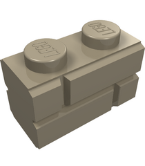 LEGO - Steen, gemodificeerd 1 x 2 met metselprofiel - Dark Tan | N - Thumbnail