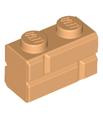 LEGO - Steen, gemodificeerd 1 x 2 met metselprofiel - Medium Nougat | N - Thumbnail