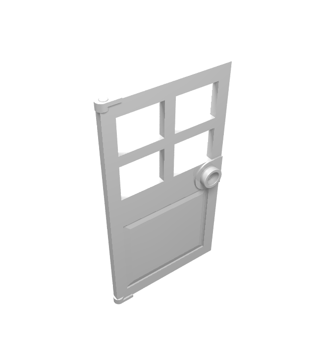 LEGO - Deur 1 x 4 x 6 met 4 ruiten en nophandgreep - White | N
