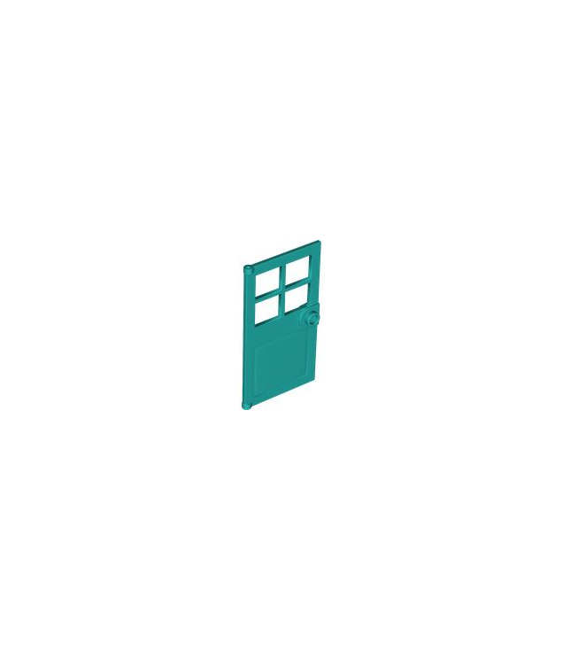 LEGO - Deur 1 x 4 x 6 met 4 ruiten en nophandgreep - Dark Turquoise | N