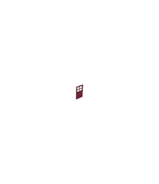 LEGO - Deur 1 x 4 x 6 met 4 ruiten en nophandgreep - Dark Red | N