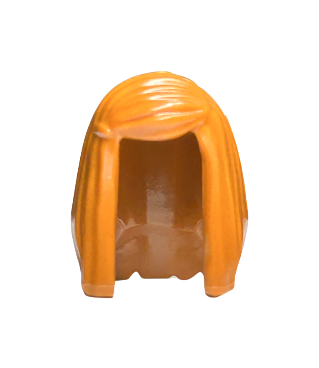 LEGO - Minifiguur-haar vrouw lang steil met scheiding links - Dark Orange | N