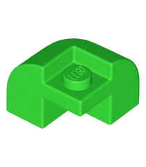 LEGO - Helling, gebogen 2 x 2 x 1 1/3 ronde hoek met verzonken nop - Bright Green | N - Thumbnail