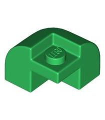 LEGO - Helling, gebogen 2 x 2 x 1 1/3 ronde hoek met verzonken nop - Green | N - Thumbnail