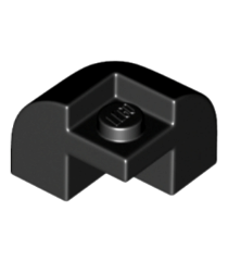 LEGO - Helling, gebogen 2 x 2 x 1 1/3 ronde hoek met verzonken nop - Black | N - Thumbnail