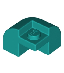 LEGO - Helling, gebogen 2 x 2 x 1 1/3 ronde hoek met verzonken nop - Dark Turquoise | N - Thumbnail