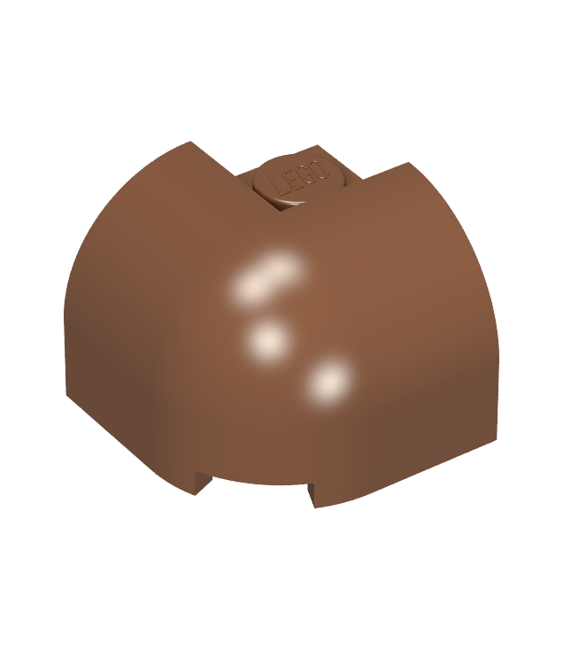 LEGO - Helling, gebogen 2 x 2 x 1 1/3 ronde hoek met verzonken nop - Reddish Brown | N
