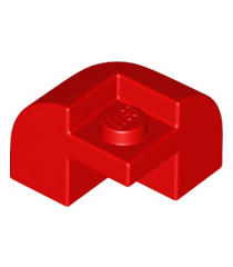 LEGO - Helling, gebogen 2 x 2 x 1 1/3 ronde hoek met verzonken nop - Red | N - Thumbnail