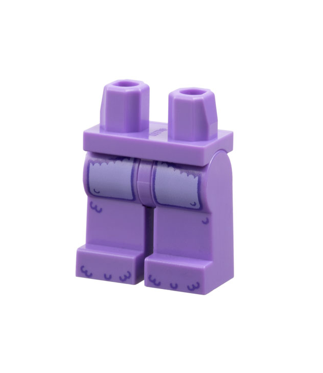 LEGO - Heupen en benen met grote lavendelkleurige zakken en donkerpaars bontpatroon - Medium Lavender | N