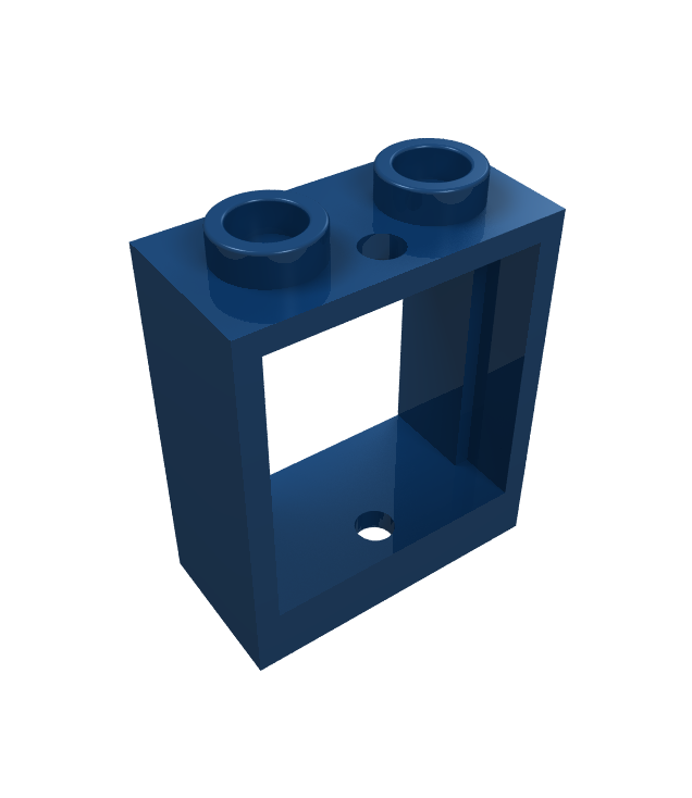 LEGO - Raam 1 x 2 x 2 vlakke voorzijde - Dark Blue | N