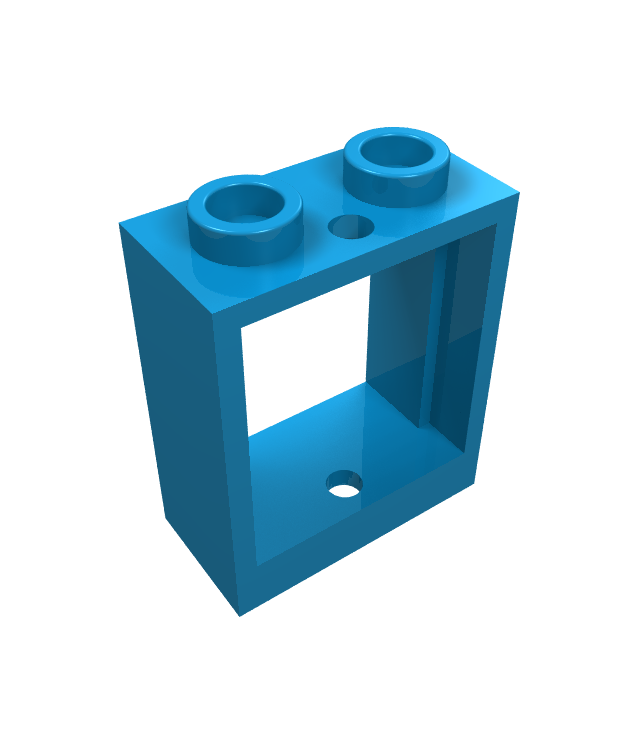 LEGO - Raam 1 x 2 x 2 vlakke voorzijde - Dark Azure | N