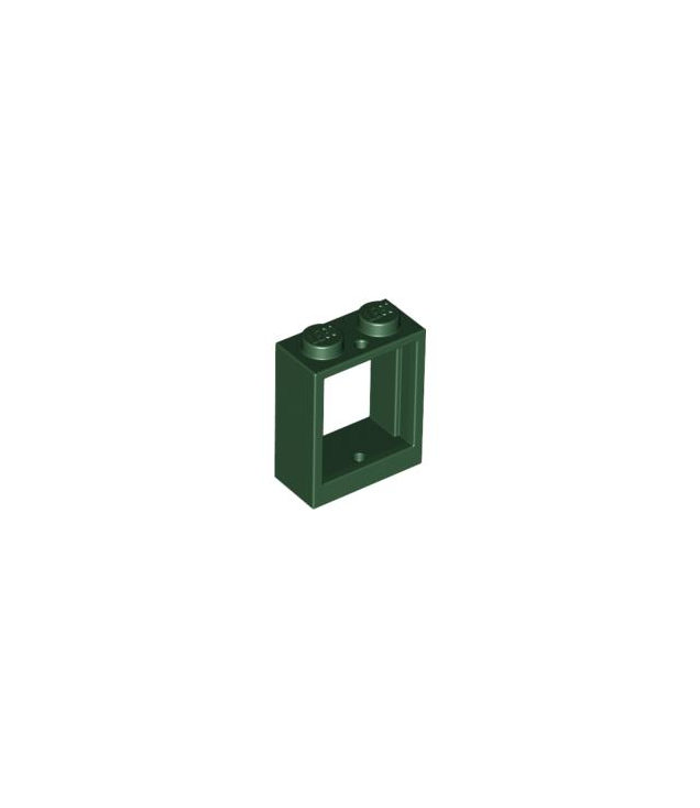 LEGO - Raam 1 x 2 x 2 vlakke voorzijde - Dark Green | N